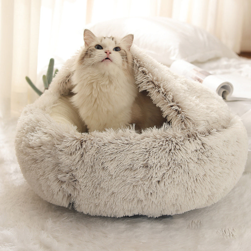 Cocon Douillet pour Chat ou Petit Chien — Nid moelleux anti-stress