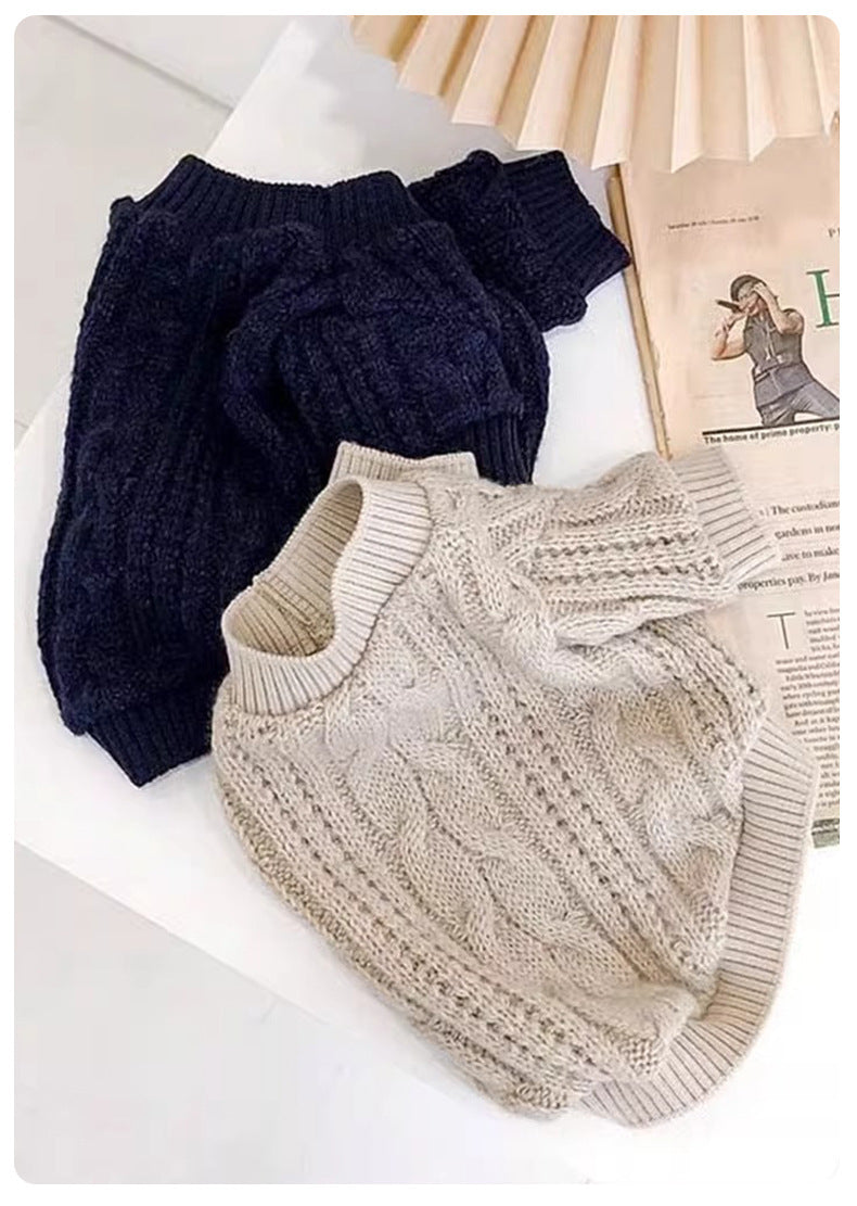 Pull en laine confortable pour animaux de compagnie - basique et intemporel