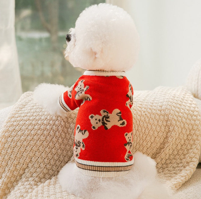 Gilet avec motifs oursons pour animaux de compagnie - doux et élégant