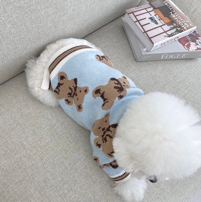 Gilet avec motifs oursons pour animaux de compagnie - doux et élégant