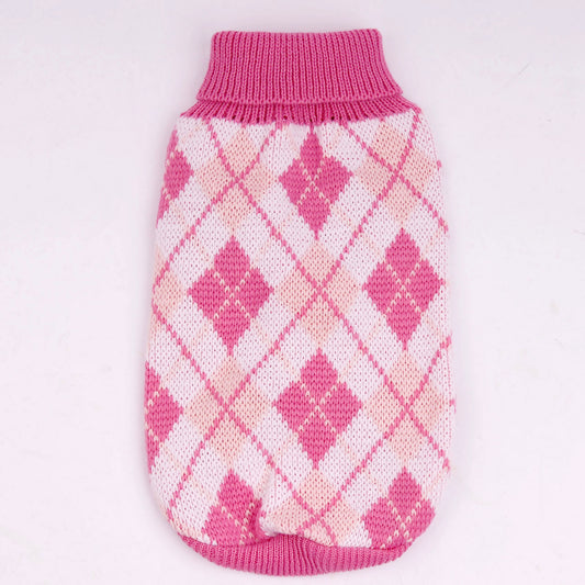 Pull à carreaux pour animaux de compagnie - élégant pour l’hiver